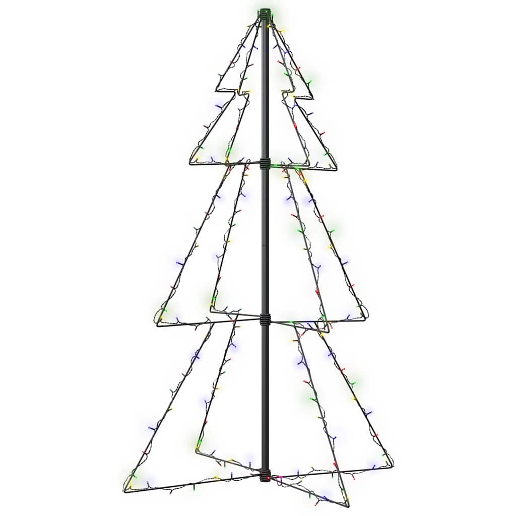 Vidaxl Indoor And Outdoor Christmas Cone Tree - 160 Led Lights - 3X4 Feet - Multicolor Lighting Effects - Easy Assembly And Mounting