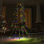 Vidaxl Indoor And Outdoor Christmas Cone Tree - 160 Led Lights - 3X4 Feet - Multicolor Lighting Effects - Easy Assembly And Mounting