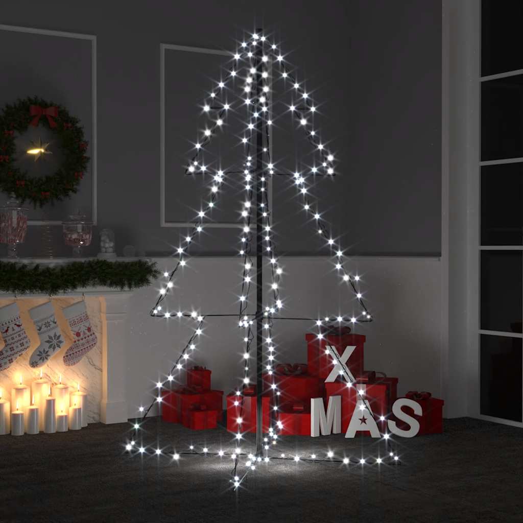 Vidaxl Led Christmas Cone Tree 3X5 Feet - Indoor & Outdoor Usage - 200 High-Powered Leds - 8 Lighting Effects - Cold-White Light