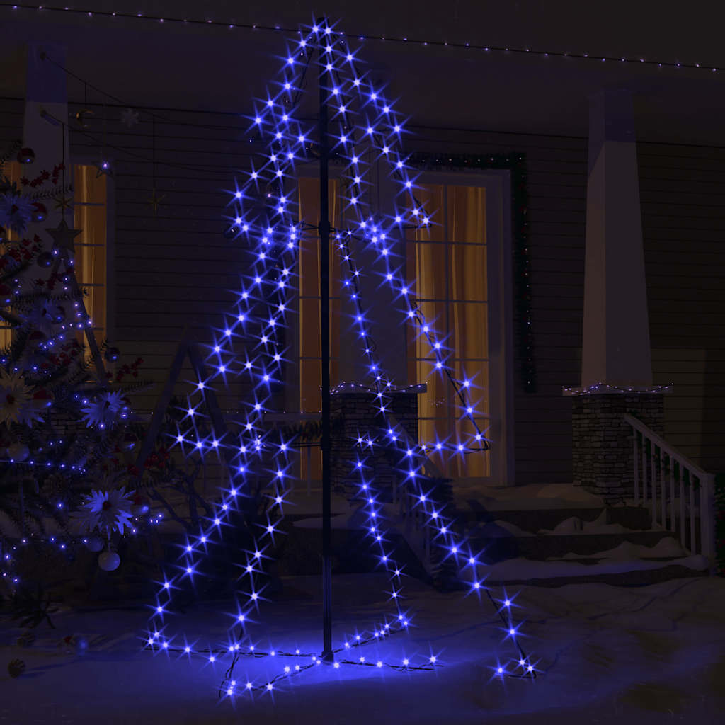 Vidaxl Christmas Cone Tree - 3X5 Ft With 200 Leds, Indoor And Outdoor Use, 8 Lighting Effects, Secure Ground Mounting, Waterproof Design