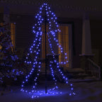 Vidaxl Christmas Cone Tree - 3X5 Ft With 200 Leds, Indoor And Outdoor Use, 8 Lighting Effects, Secure Ground Mounting, Waterproof Design