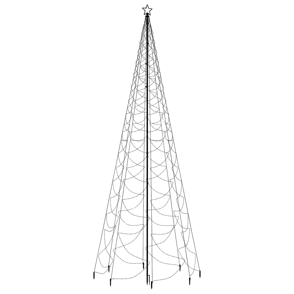 Vidaxl Christmas Tree With Metal Post 1400 Leds Cold White 16.4'