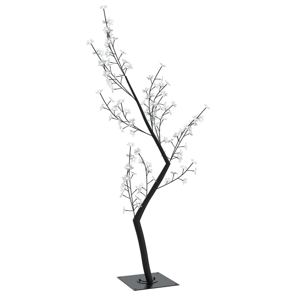 Vidaxl 4Ft Cherry Blossom Christmas Tree With 128 Leds, Colorful Light, Energy Saving, 8 Functions Adapter, Indoor Or Outdoor Use - Multicolor