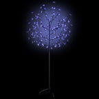 Vidaxl Cherry Blossom Christmas Tree With 120 Blue Led Lights, 5 Ft Indoor/Outdoor Decorative Tree With Stable Metal Base & 8 Function Adapter
