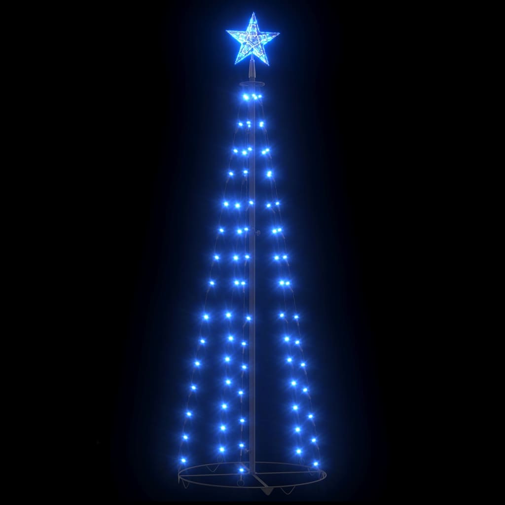 Vidaxl Christmas Cone Tree Blue 84 Leds 19.7"X59.1"