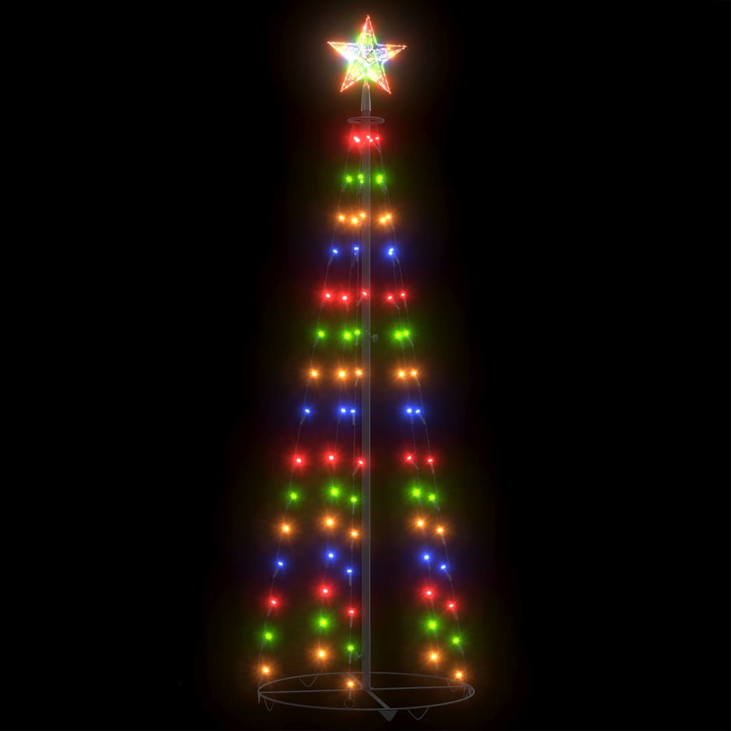 Vdxl Cone Christmas Tree 84 Leds 50X150 Cm Multi-Coloured - 50 X 150 Cm