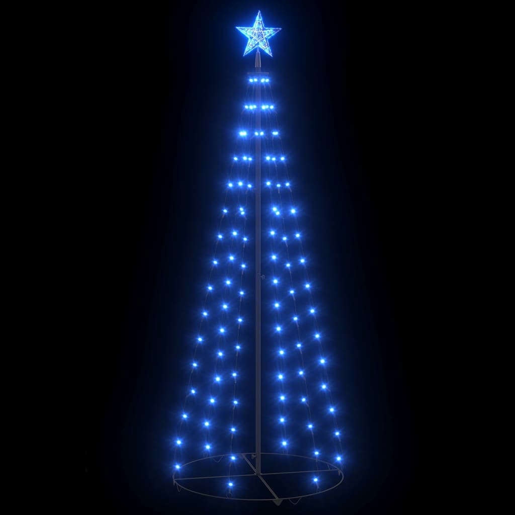 Vidaxl Christmas Cone Tree Blue 100 Leds Decoration 27.6&quot;X70.9&quot;