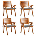 vidaXL Patio Chairs with Cushions 4 pcs Solid Acacia Wood