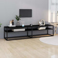 vidaXL TV Stand Black 70.9x15.7x15.9 Tempered Glass