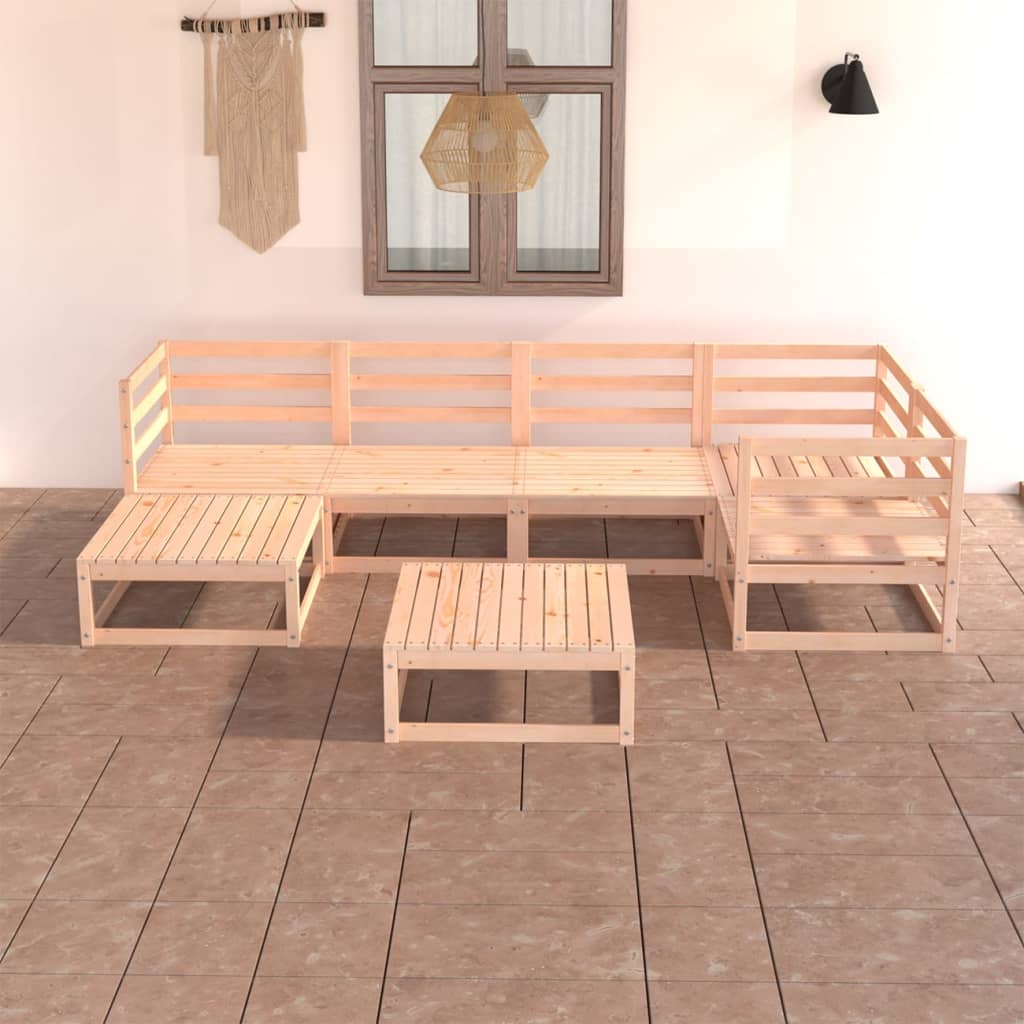 vidaXL 7 Piece Garden Lounge Set Solid Pinewood