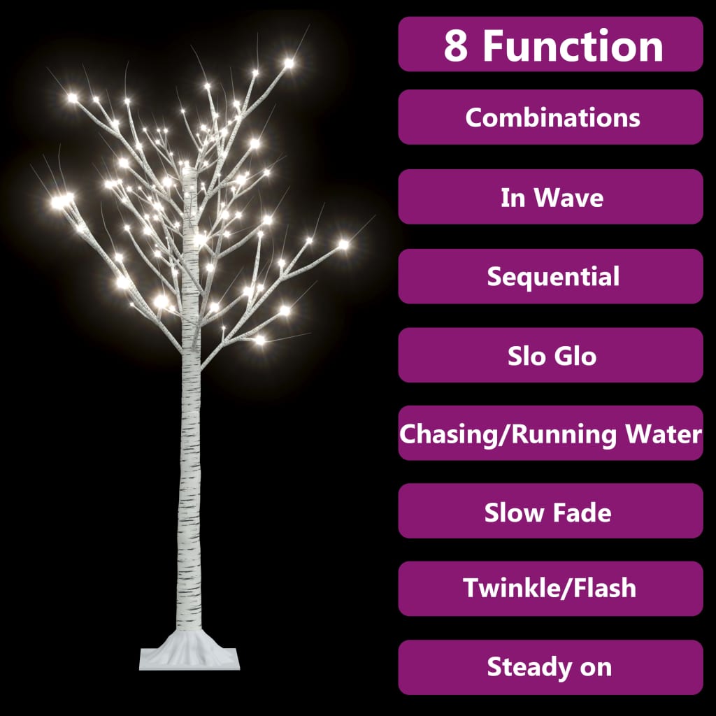 Vidaxl 4Ft Led Christmas Tree Willow Branch Style With Adjustable Lighting Effects, Indoor/Outdoor Use, Energy-Saving Cold White - White Cold