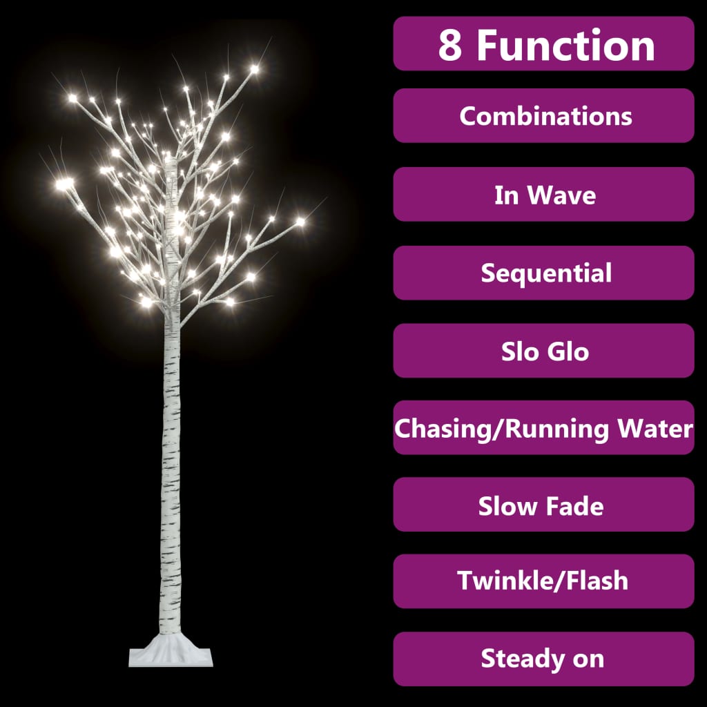 'Vidaxl 5Ft Cold White Willow Christmas Tree With 156 Energy-Saving Leds, 8 Lighting Modes, Easy Assembly, Suitable For Indoor And Outdoor Use