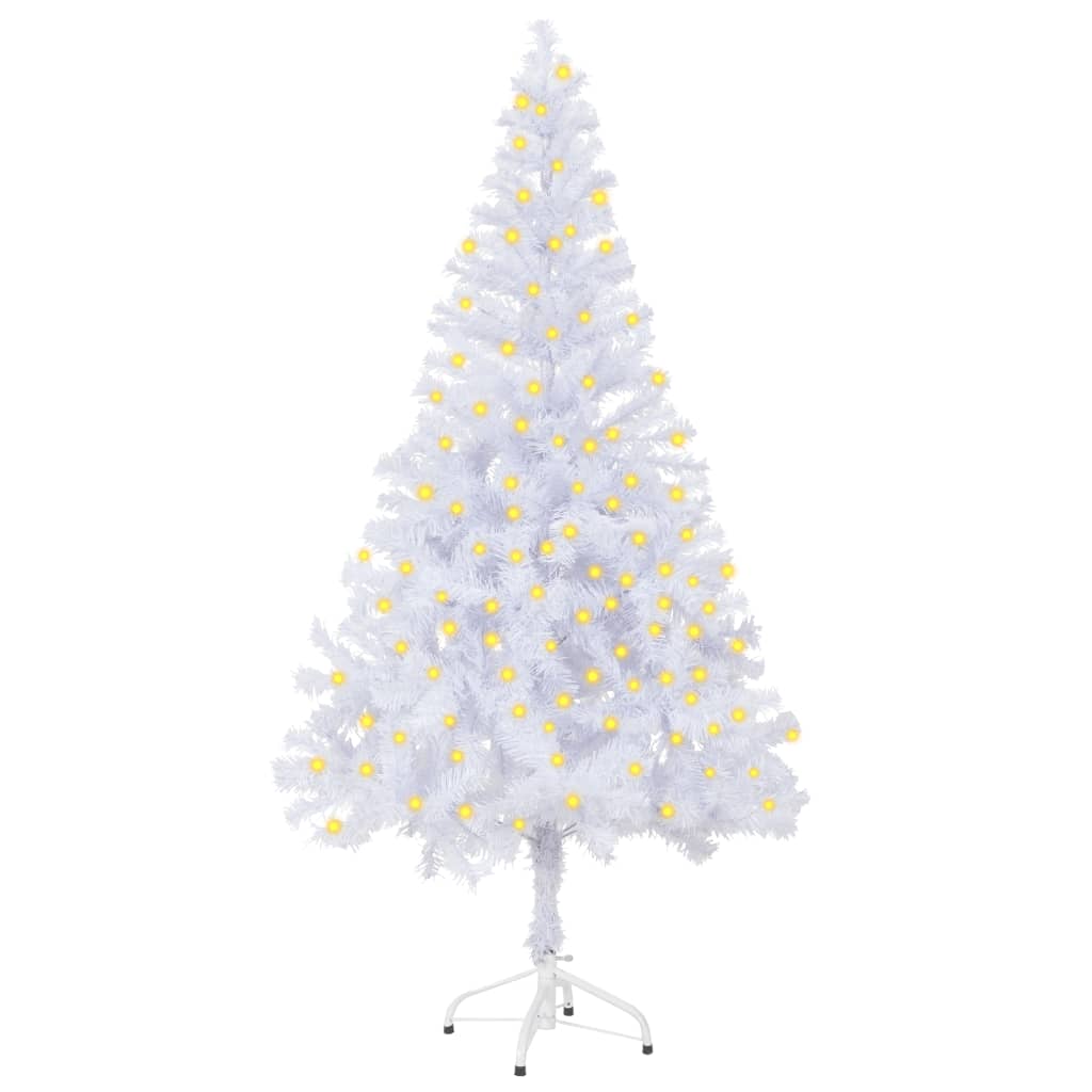 Vidaxl 59.1&quot; Artificial Pre-Lit Christmas Tree With Stand - Dense 380 Branch Design, Energy-Efficient Led Lights, Pvc Material, Simple Plug-In System