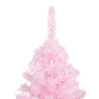 Vidaxl Pink Artificial Christmas Tree With Leds And Stand, 82.7" Tall, Sustainable Pvc Material With Steel Feet For Stability, Energy-Efficient Lighting, Unique Holiday Decor