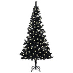 Vidaxl Black Artificial Pre-Lit Christmas Tree - Pvc, Steel Stand, 47.2" Height, 150 Led Lights, Usb Connector, Reusable Xmas Decoration