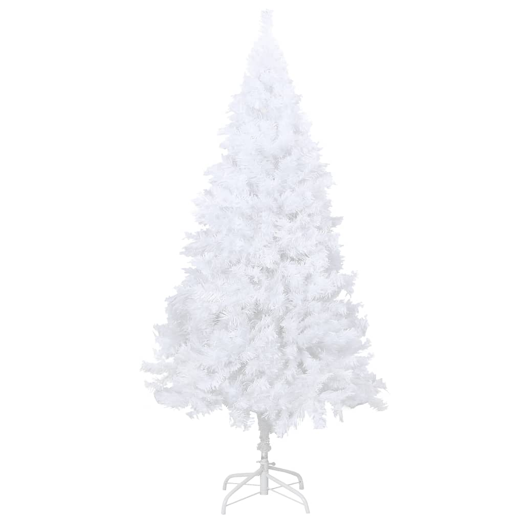 Vidaxl White Artificial Pre-Lit Christmas Tree - 59.1" Height, 150 Leds, Realistic Extra Thick Branches, Sturdy Metal Stand