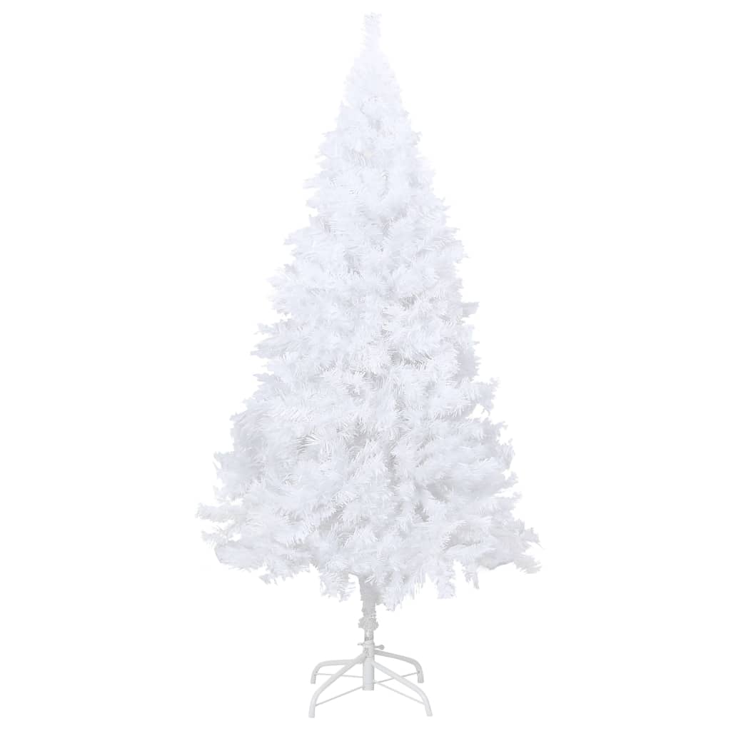 Vidaxl Artificial Pre-Lit Christmas Tree, Extra Thick Branches, Adjustable Shape, 70.9&quot; Height With Sturdy Stability, White