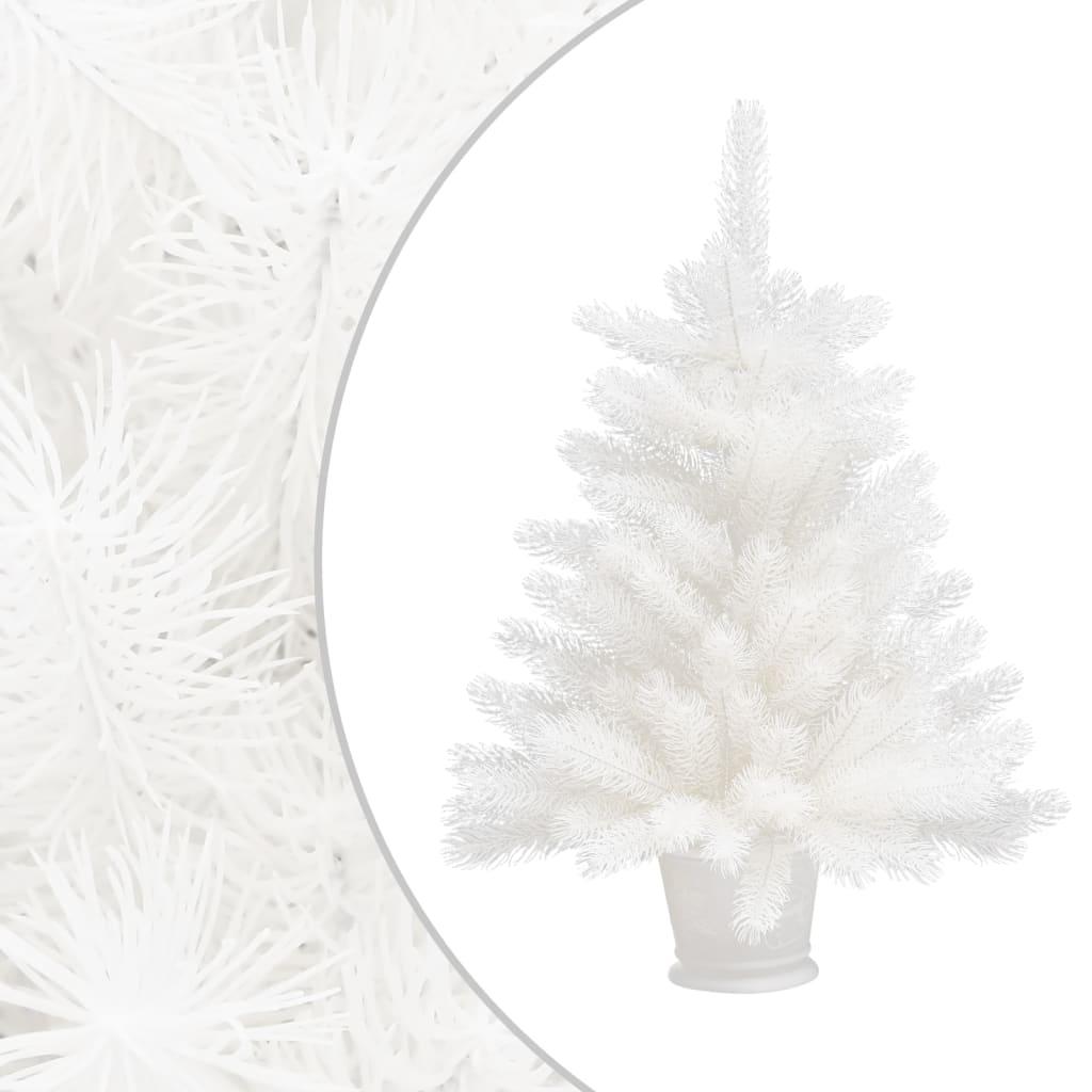 Vidaxl White Artificial Pre-Lit Christmas Tree - Holiday Decoration 25.6&quot; With 150 Leds, Pe Branches, Pot Included