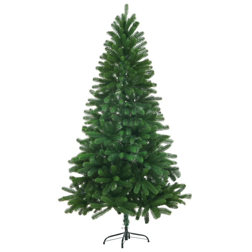 Vidaxl 59.1&quot; Artificial Christmas Tree With Leds, Green, Weather-Resistant Pe Branches, Steel Base, Lifelike Shape, Reusable - Includes Stand And Led String Light