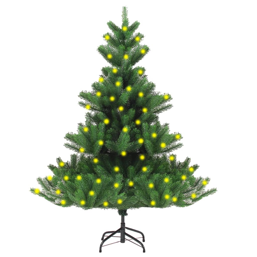 Vidaxl Nordmann Fir Artificial Christmas Tree With Leds Home Indoor Outdoor Holiday Decoration Christmas Ornament Xmas Tree 70.9&quot; Green
