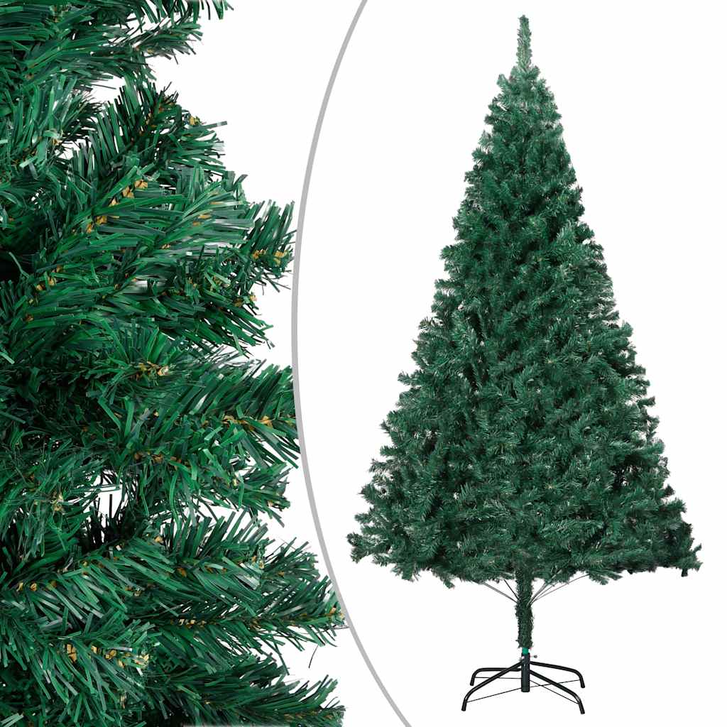 Vidaxl Green Pvc Artificial Pre-Lit Christmas Tree With 300 Led Lights - Complete Set With Decorative Balls And Metal Stand - Perfect For Indoor Décor