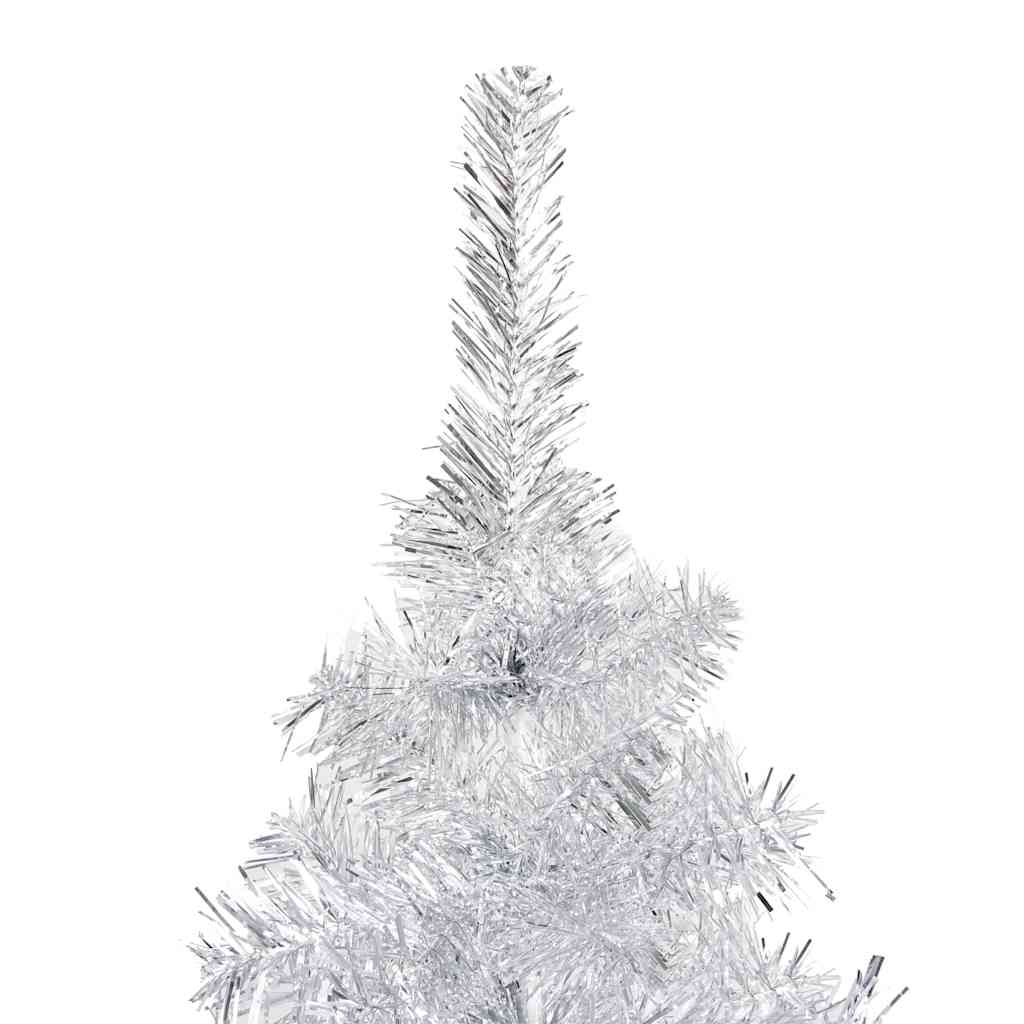 Artificial Pre-Lit Christmas Tree With Ball Set Xmas Tree Silver Pet Vidaxl