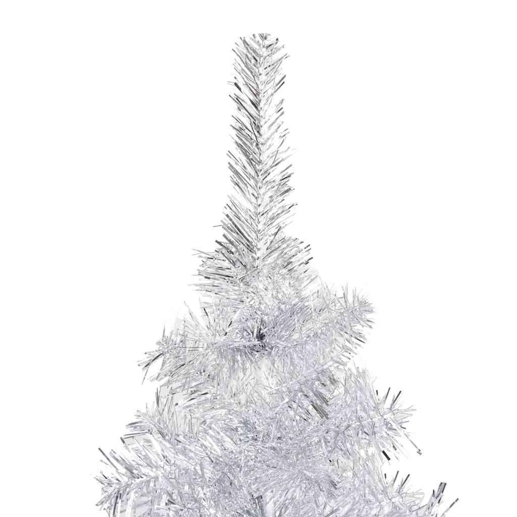 Vidaxl Artificial Silver Christmas Tree With Leds&Ball Set, 82.7&quot;, Pet Material, Energy-Efficient Led Lights, Easy Assembly With Steel Feet, Usb Connector, Shiny Rose Gold, Matt Rose Gold & Glitte...