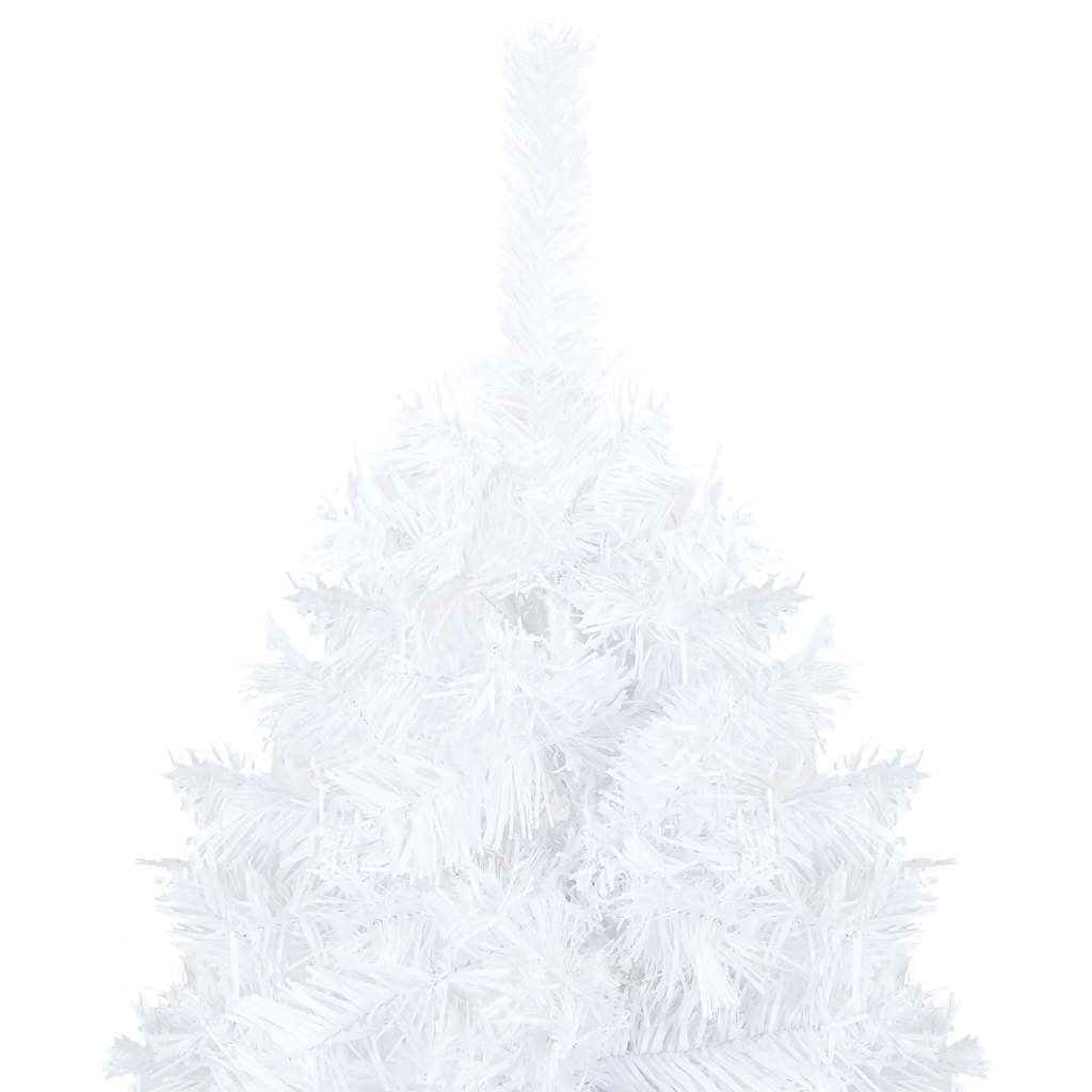 Vidaxl Pvc Artificial Pre-Lit Christmas Tree - White 47.2&quot; Tree With Led Lights And Ornamental Ball Set In Shiny, Matt, And Glitter Rose Gold