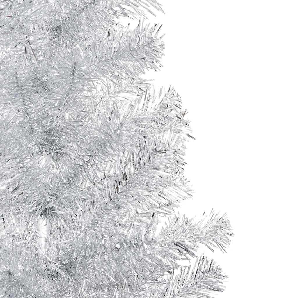 Vidaxl Silver Artificial Christmas Tree - 70.9&quot; Height With Leds & Ball Set, Energy-Efficient Lights, Usb Connectivity, Reusable Design - Festive Holiday Decoration
