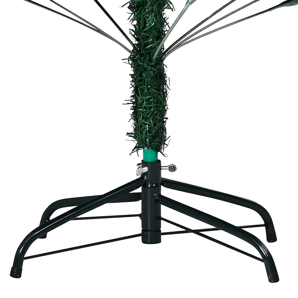 Vidaxl Artificial Pvc Christmas Tree With Lights And Ball Set, Green And Gray, Adjustable Branches, Metal Stand Included, 59.1&quot; Height, Economical And Lifelike