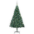Vidaxl Artificial Christmas Tree With Leds&Ball Set Home Garden Indoor Outdoor Holiday Xmas Tree Seasonal Ornament Decoration Green