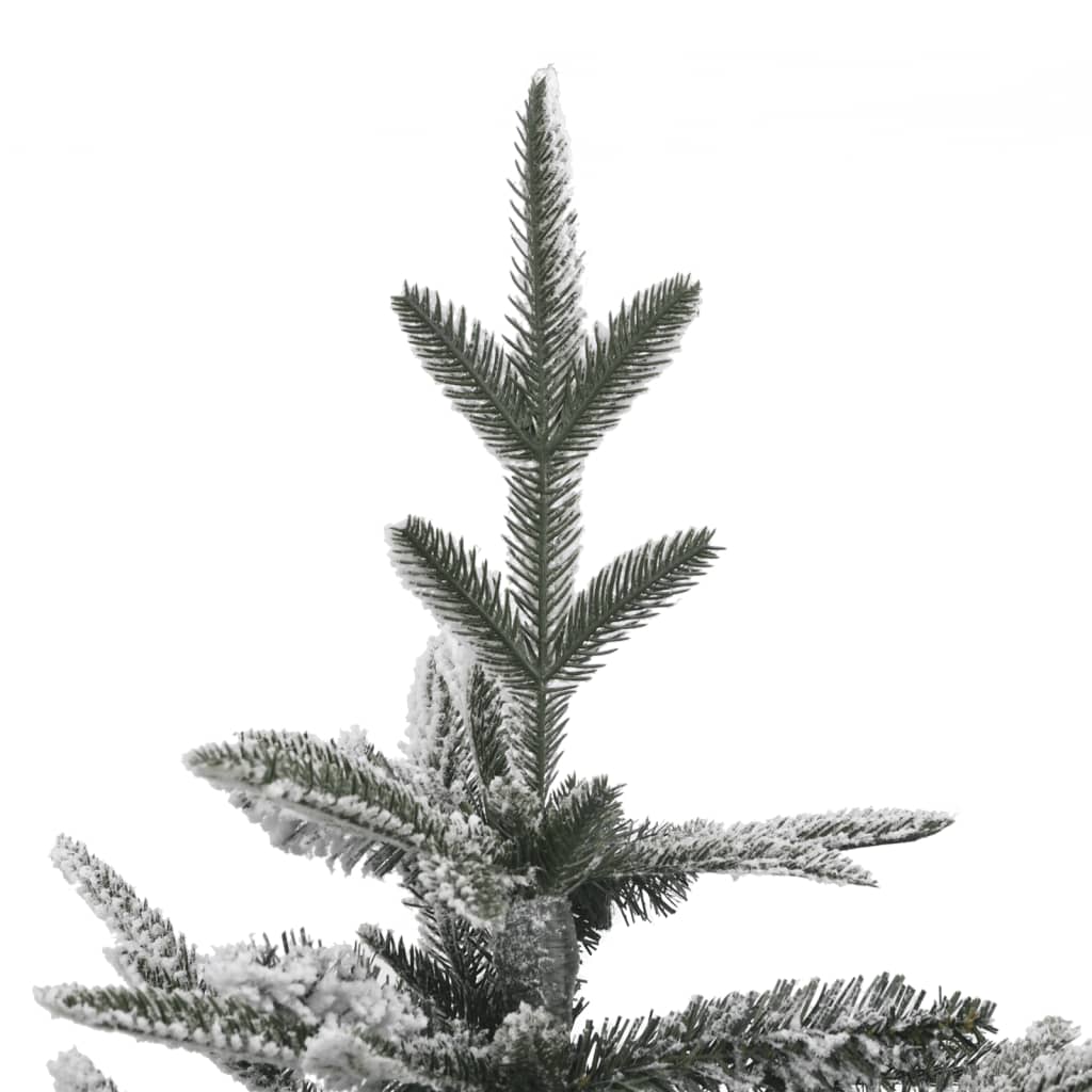 Vidaxl Green Artificial Christmas Tree - 82.7&quot; Tall With Flocked Snow, Integrated Led Lights, Pvc & Pe Construction - Easy Assembly, Usb Connection