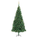 Vidaxl Artificial Christmas Tree With Leds&Ball Set Leds 118.1 Inch  Green