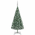 Vidaxl Artificial Christmas Tree With Leds&Ball Set Leds 157.5 Inch  Green