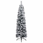 Vidaxl Slim Artificial Christmas Tree With Leds&Ball Set Accessory Ornament Festival Holiday Party Home Artificial Tree Xmas Decoration Green