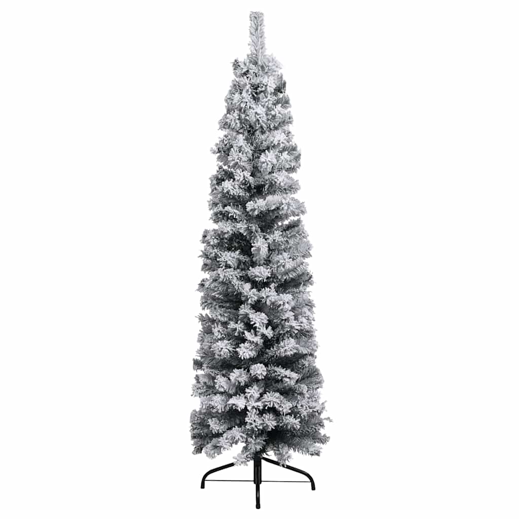 Vidaxl Slim Artificial Christmas Tree With Leds&Ball Set Accessory Ornament Festival Holiday Party Home Artificial Tree Xmas Decoration Green