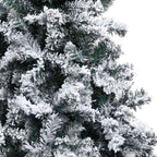 Vidaxl 94.5" Lifelike Pvc Artificial Christmas Tree - Extra Thick Branches With Snow Flocking - Includes Led Lights And Decorative Ball Set - Green, White, Grey