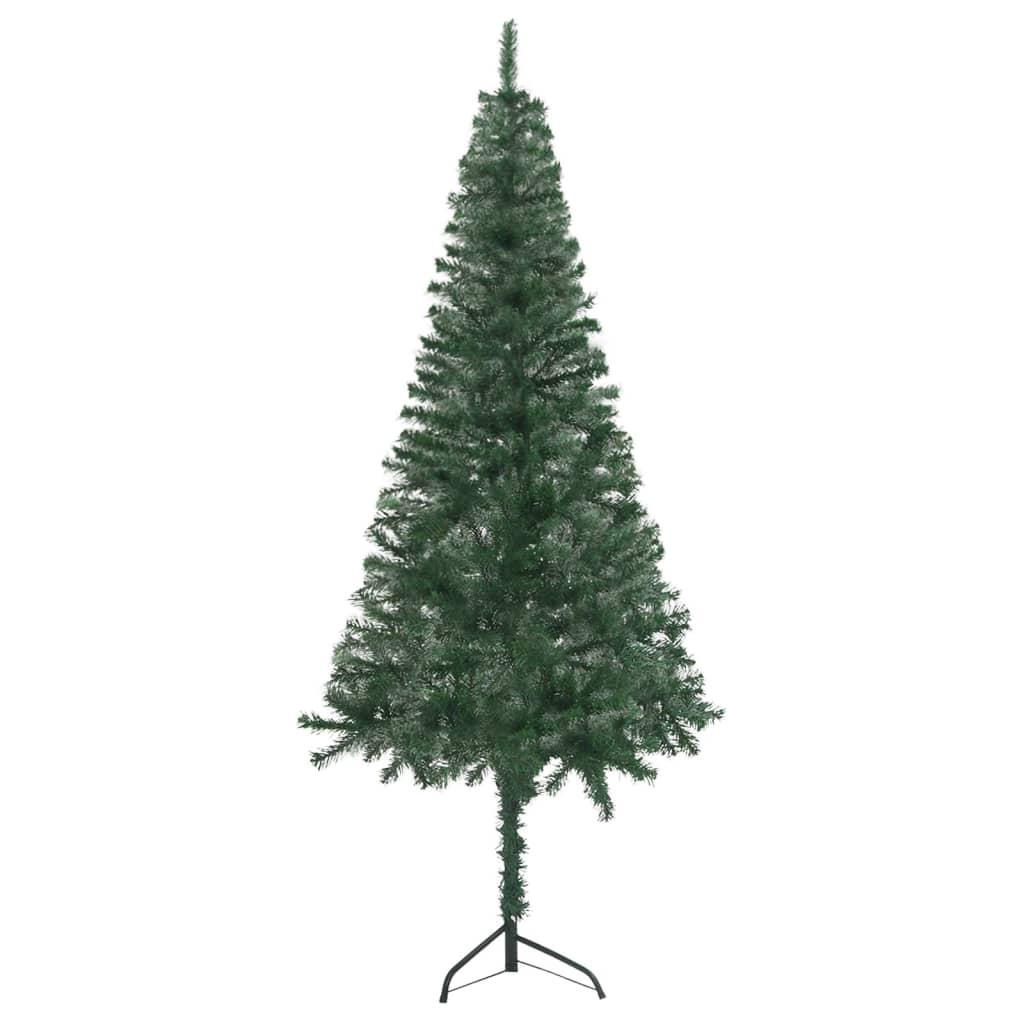 Vidaxl Green Corner Artificial Pre-Lit Pvc Christmas Tree - Lifelike Design - Economical, Energy-Efficient - With Durable Steel Stand - 70.9&quot; Height
