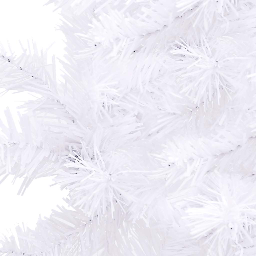 Vidaxl Corner Artificial Christmas Tree With Leds & Ball Set - White Pvc Tree - Energy-Efficient, Space-Saving, Economical Decor For Christmas Holidays, Suitable For Homes With Limited Space