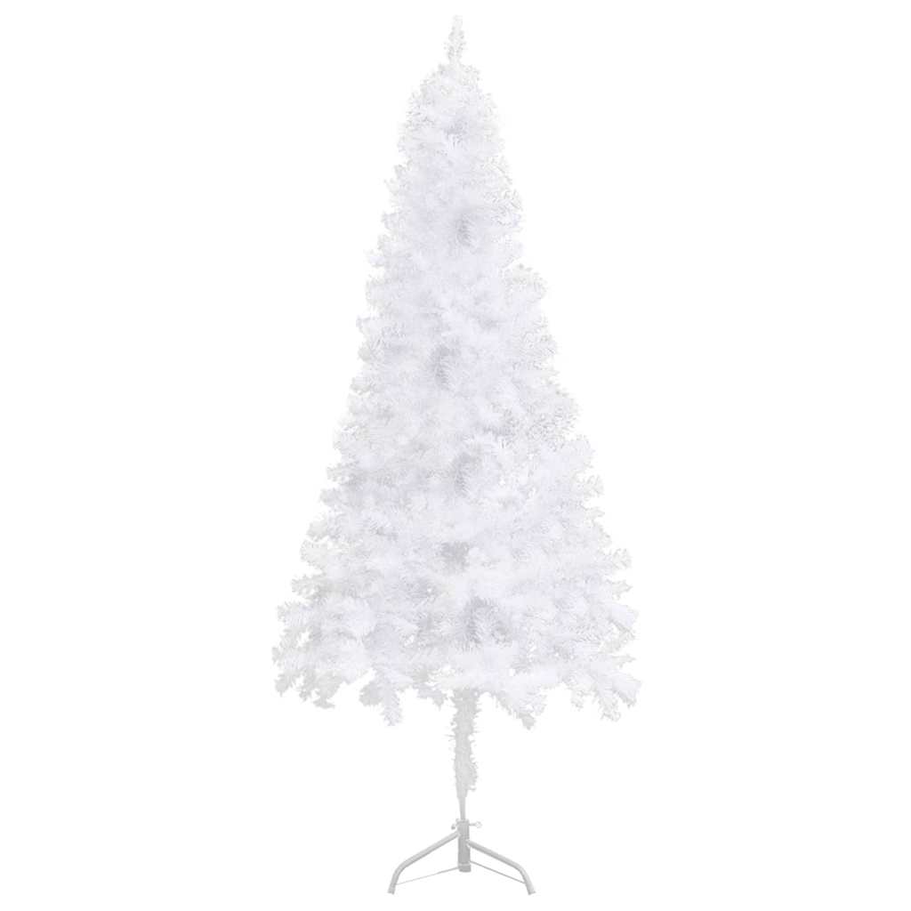 Vidaxl Artificial Christmas Tree Corner Placement With Leds And Ball Set In White And Gray - 70.9 Inches Tall With A 25.6 Inch Maximum Tree Width
