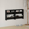 vidaXL Wall Shoe Cabinets 2 pcs High Gloss Black 23.6x7.1x23.6 Engineered Wood