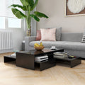 vidaXL Nesting Coffee Table Set High Gloss Black 39.4x39.4x10.4