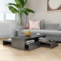 vidaXL Nesting Coffee Table Set High Gloss Gray 39.4x39.4x10.4