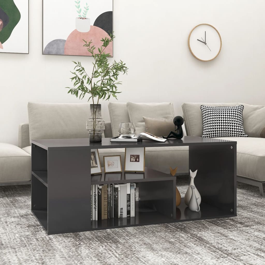vidaXL Coffee Table Gray 39.4x19.7x15.7 Engineered Wood
