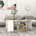 vidaXL Coffee Table White and Sonoma Oak 39.4x19.7x15.7 Engineered Wood