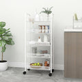 vidaXL 5-Tier Kitchen Trolley White 18.1x10.2x41.3 Iron