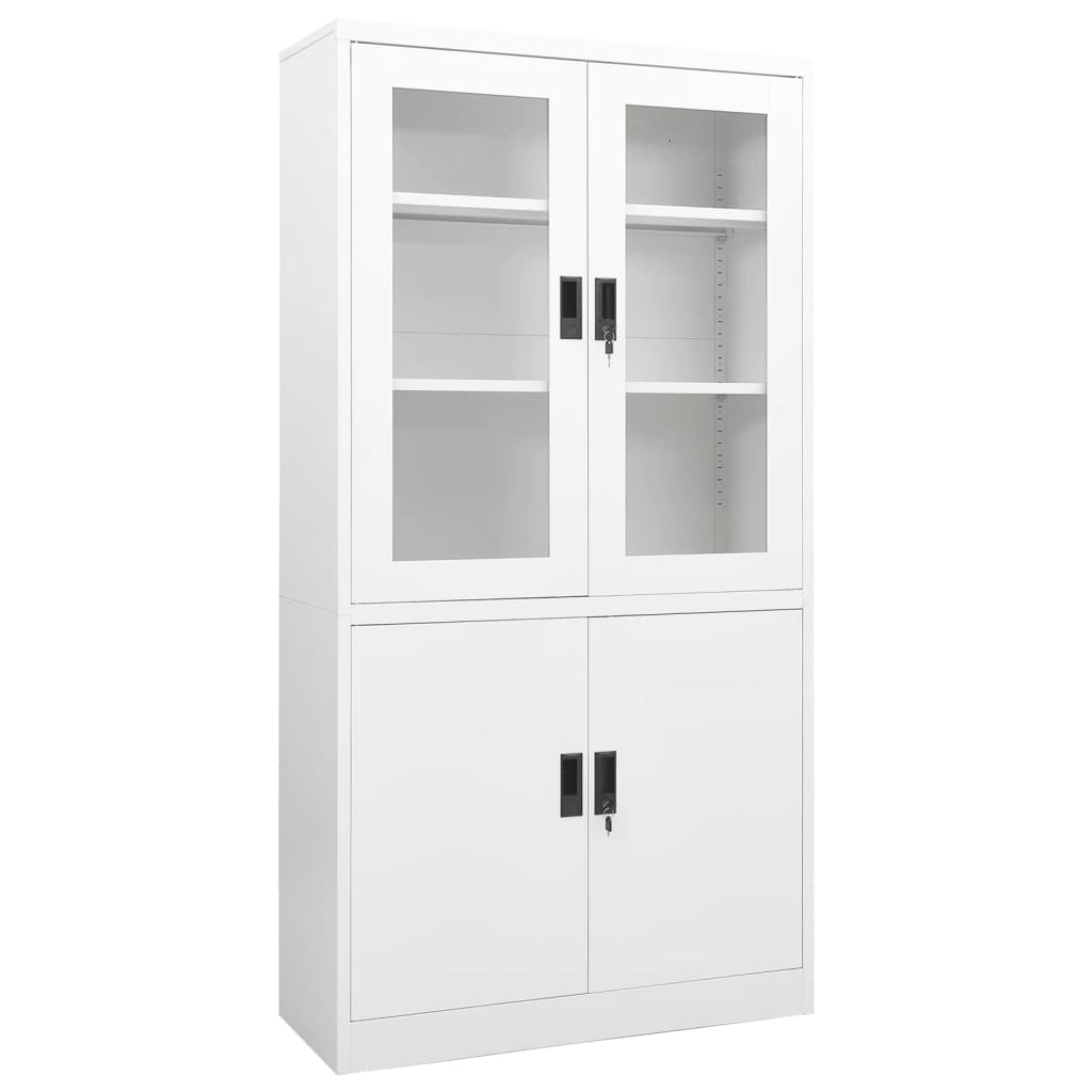 vidaXL Office Cabinet White 35.4x15.7x70.9 Steel