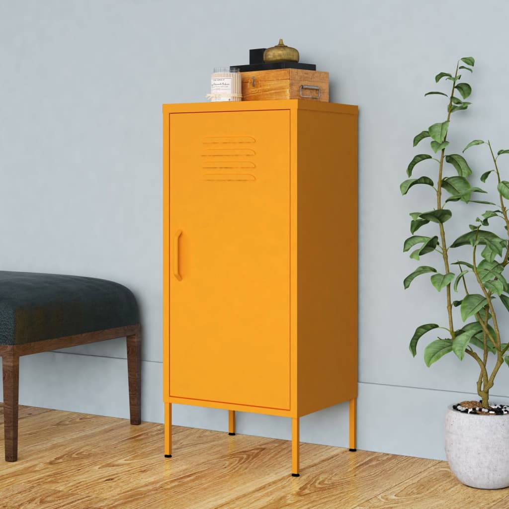 vidaXL Storage Cabinet Mustard Yellow 16.7x13.8x40 Steel