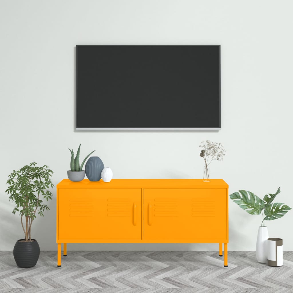 vidaXL TV Cabinet Mustard Yellow 41.3x13.8x19.7 Steel