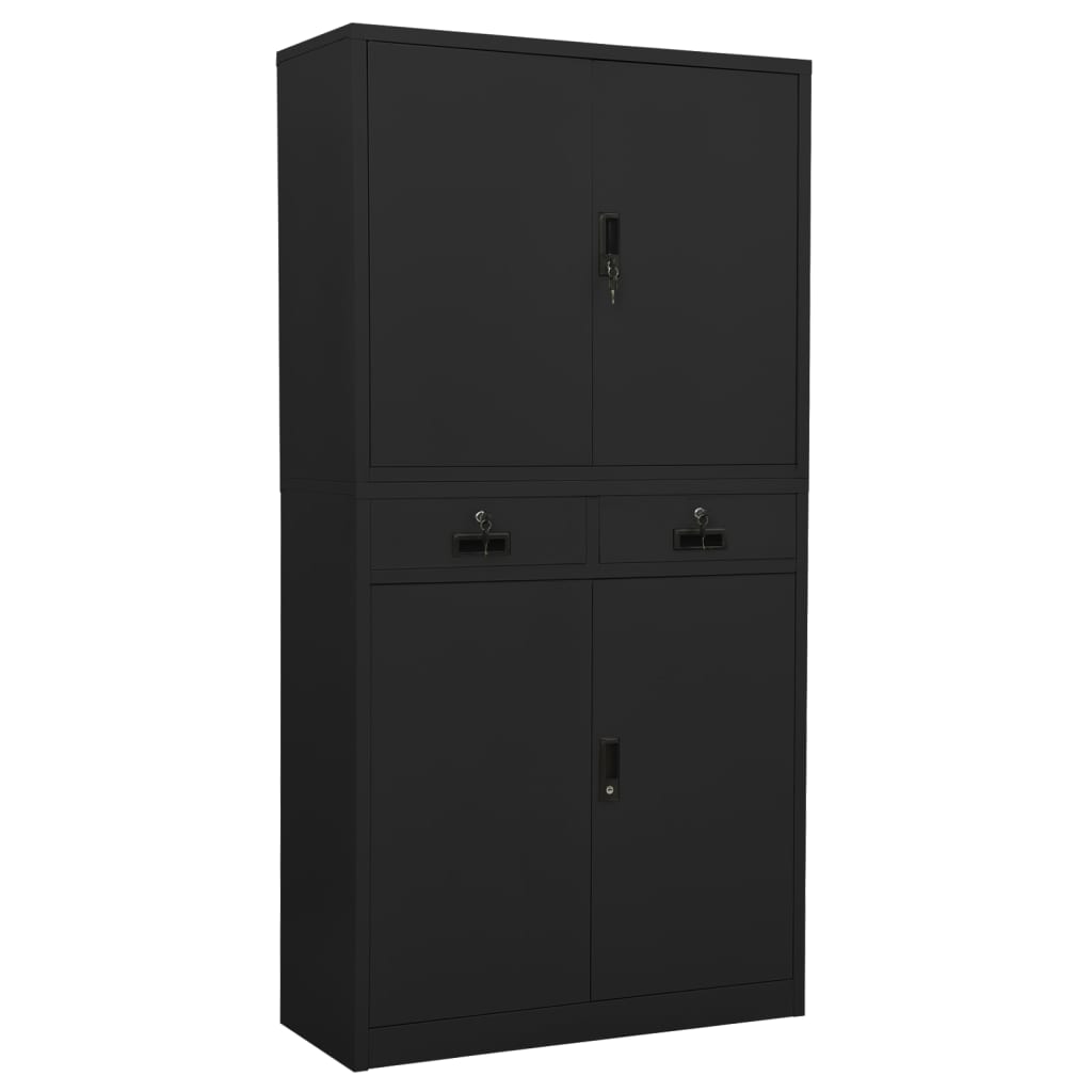 vidaXL Office Cabinet Anthracite 35.4x15.7x70.9 Steel